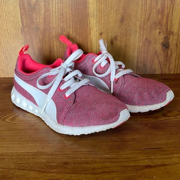 Puma Pink Gray White Women’s Sneakers size 7.5 - Picture 1 of 9